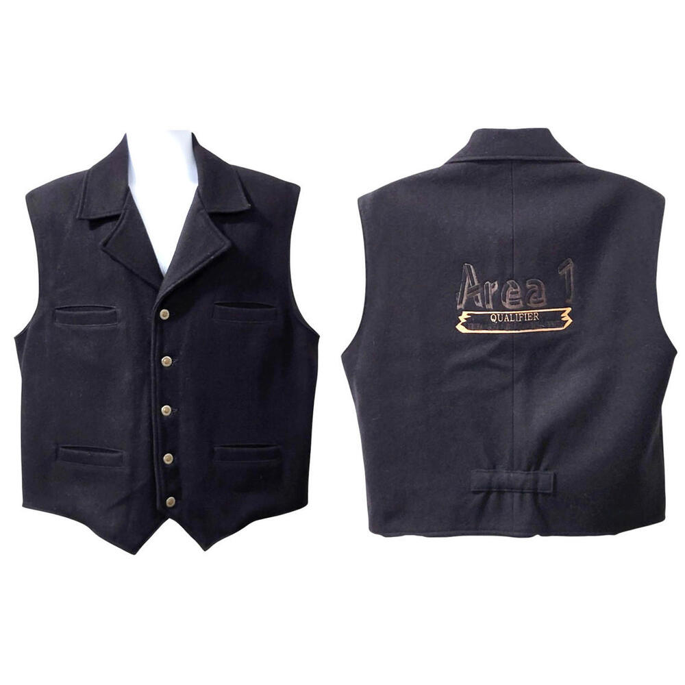 Schaefer Outfitter Wool Blend Vest Size XL Black Style 805 Embroidered USA Made